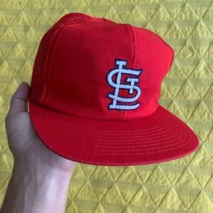 80s vintage St. Louis Cardinals plain logo trucker hat twins enterprise snapback